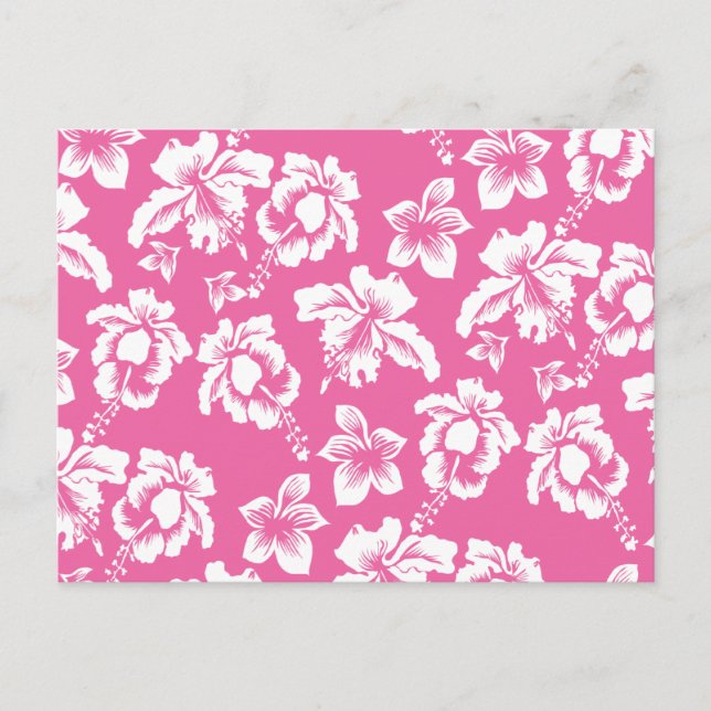 Carte Postale Fleur rose hawaïenne (Devant)
