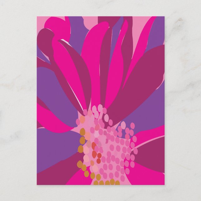 Carte Postale Fleur rose pourpre (Devant)