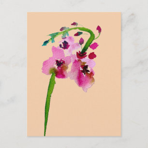 Carte Postale Fleur rose Verbascum art floral