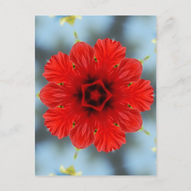 Carte Postale Fleur Rouge (Devant)