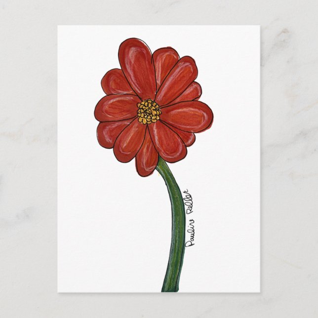 Carte Postale Fleur Rouge (Devant)