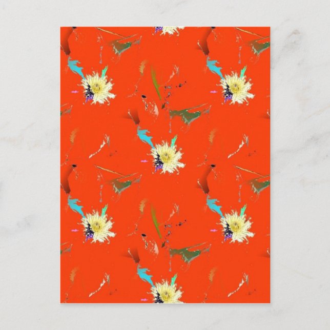 Carte Postale Fleur rouge Abstraite (Devant)