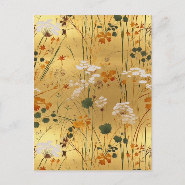 Carte Postale Fleur sauvage Chiyogami (Devant)