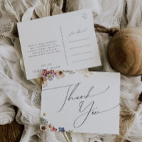 Fleur Sauvage Colorée | Remerciements de Mariage d
