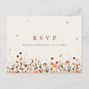 Carte Postale Fleur sauvage d'automne Jardin Floral Boho mariage