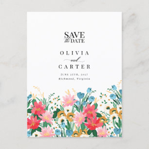 Carte Postale Fleur sauvage Garden Wedding Photo Enregistrer la