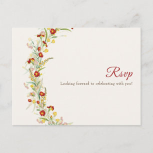 Carte Postale Fleur sauvage Jaune Marigold Mariage de feuillage