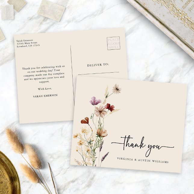 Carte Postale Fleur sauvage Merci (Thank You Wildflower Postcard
)