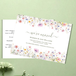 Carte Postale Fleur sauvage Nous avons déménagé Annonce de dém