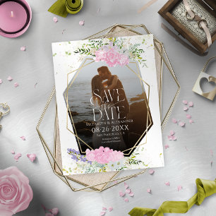 Carte Postale Fleur sauvage Printemps Photo Mariage Enregistrer 