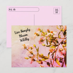 Carte postale Fleur sauvage rose postcroisement