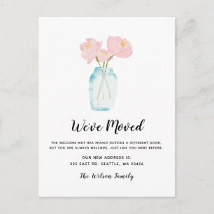 Carte Postale Fleur Simple Nous Avons Déménagé Nouvelle Adresse