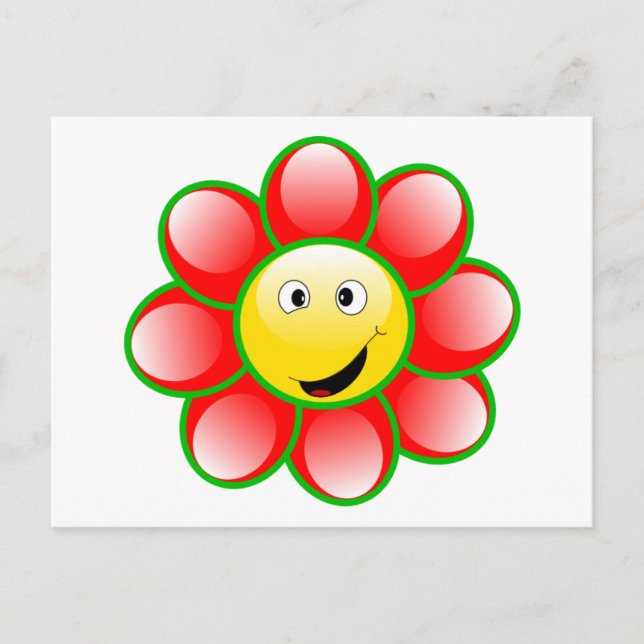 Carte Postale Fleur souriante mignonne (Devant)