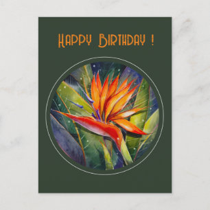 Carte Postale Fleur Strelizia peinte EVE