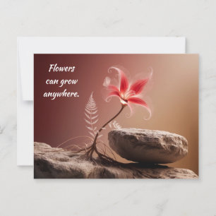 Carte Postale Fleur sur pierre avec sort