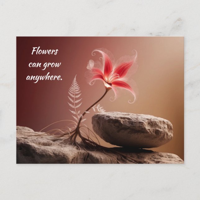 Carte Postale Fleur sur pierre avec sort (Devant)