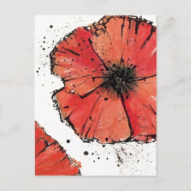 Carte Postale Fleur sur un Arrière - plan blanc (Devant)