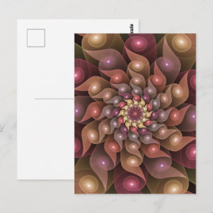 Carte Postale Fleur surréaliste brillante Art fractal abstrait m