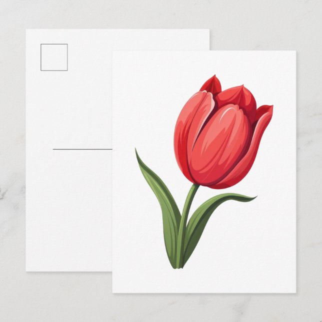 Carte Postale Fleur Tulipe (Devant / Derrière)