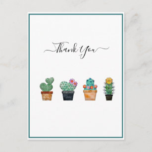 Carte Postale Fleur verte de Cactus mignonne