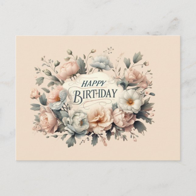 Carte postale Fleur Vibrant Anniversaire (Devant)