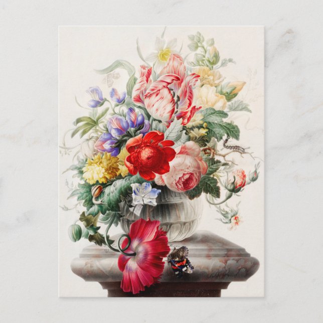 Carte Postale Fleur Vintage (Devant)