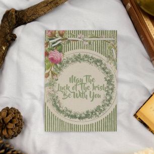 Carte Postale Fleur vintage Retro St Patrick's Day