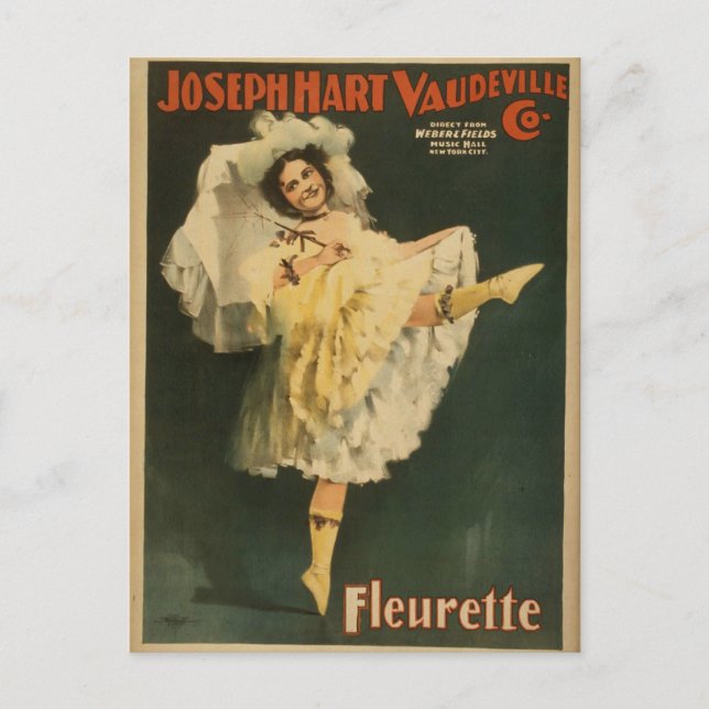 Carte Postale Fleurette, Joseph Hart Vaudeville Co. Retro Thea (Devant)