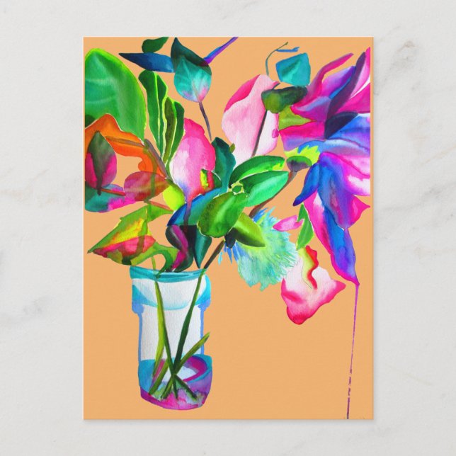 Carte Postale Fleuron floral moderne (Devant)