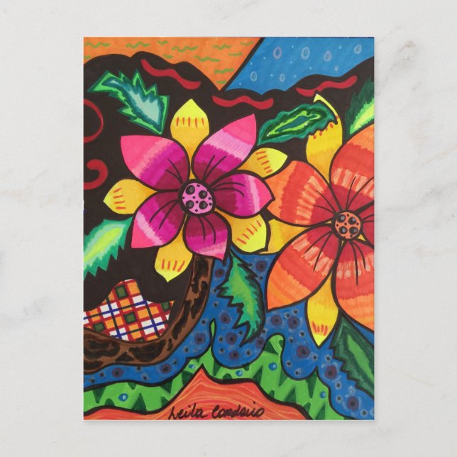 Carte Postale Fleurs (Devant)