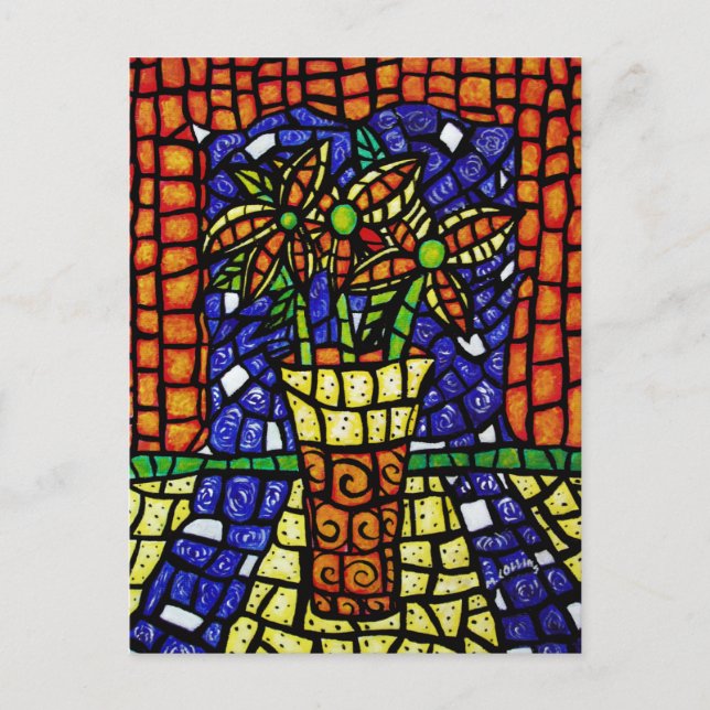 Carte Postale Fleurs Abstraites dans le vase (Devant)