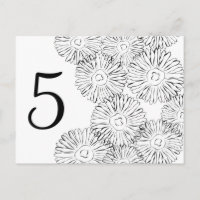 Fleurs abstraites de printemps noir et blanc