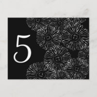 Fleurs abstraites de printemps noir et blanc