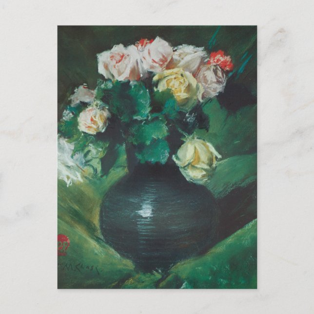 Carte Postale Fleurs (alias Roses) par William Merritt Chase (Devant)