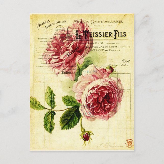 carte postale fleurs anciennes (Devant)