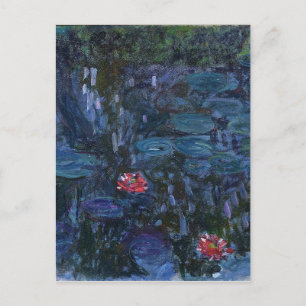 Carte Postale fleurs anciennes monétaux fleurs de nénuphars refl