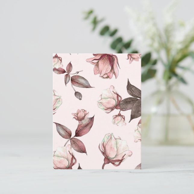 Carte Postale Fleurs aquarelles 11 (Debout devant)