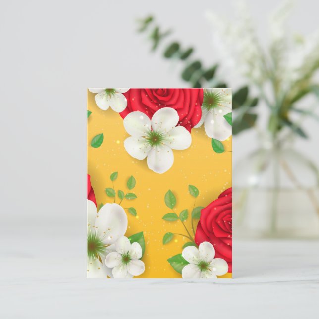 Carte Postale Fleurs aquarelles 13 (Debout devant)