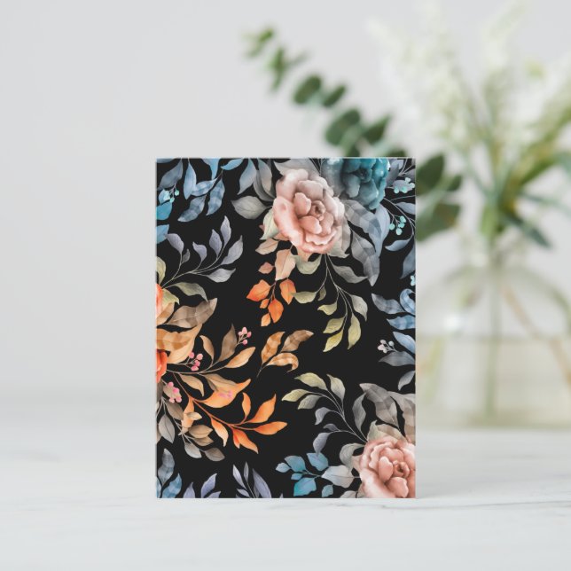 Carte Postale Fleurs aquarelles 4 (Debout devant)