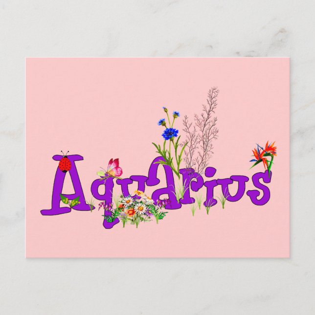 Carte Postale Fleurs Aquarius (Devant)