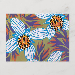 Carte Postale Fleurs Blanches Aux Feuilles Violets