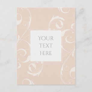 Carte Postale Fleurs blanches et pêche crèmes en spirale Mariage