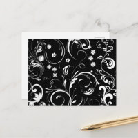 Fleurs blanches, motif de fleurs, noir et blanc