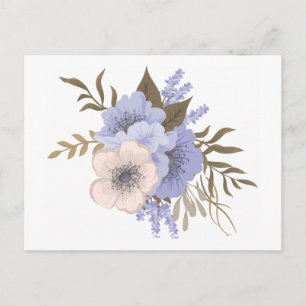 Carte Postale Fleurs Blanches Rétro Art Floral Rose Blanche Vint