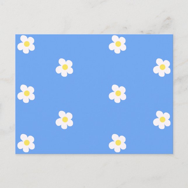 Carte Postale Fleurs blanches sur fond lilas (Devant)