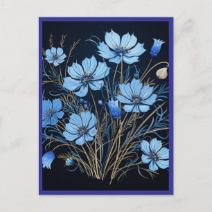 CARTE POSTALE FLEURS BLEUES #1