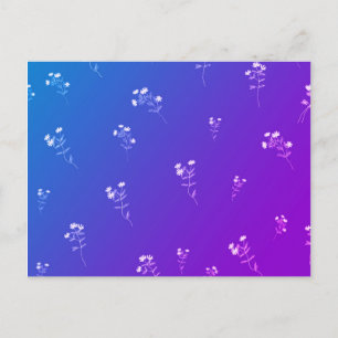 Carte Postale Fleurs bleues et violettes et blanches personnalis