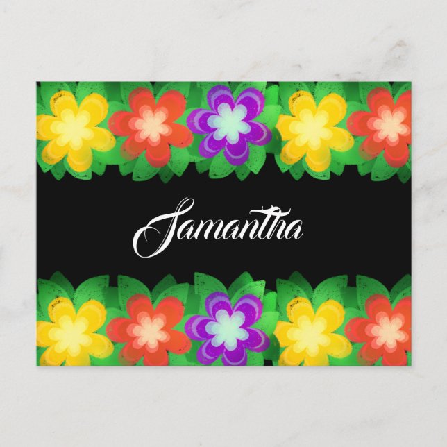 Carte Postale Fleurs botaniques tropicales (Devant)
