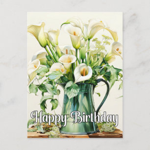 Carte Postale Fleurs Calla Lily fraîchement cuites