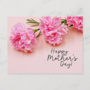 Carte Postale Fleurs Carnation roses pour maman pour la fête des